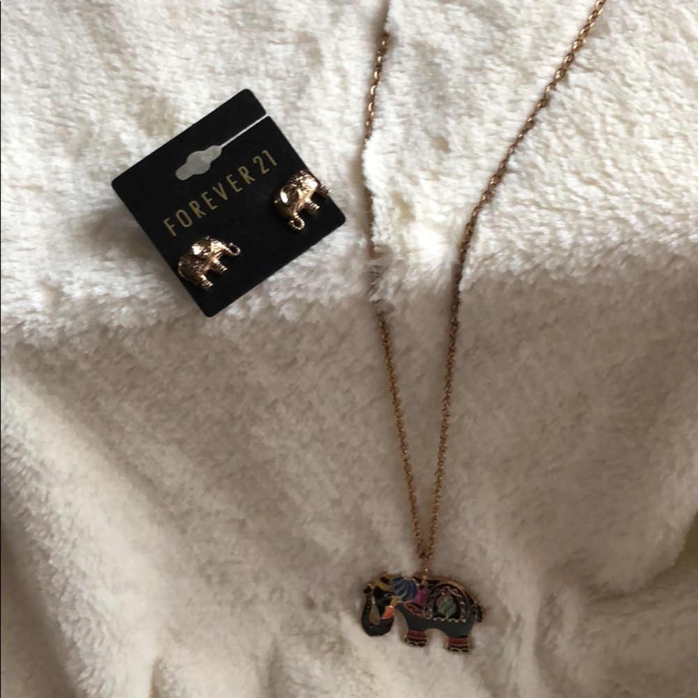 Elephant Necklace and earrings